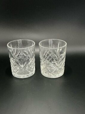 Clear Cut Crystal-Style Double Old Fashioned Glasses - Set of 2